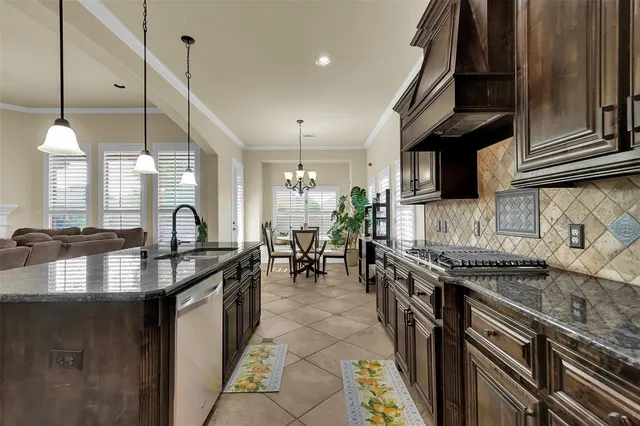 a kitchen with lots of counter top space