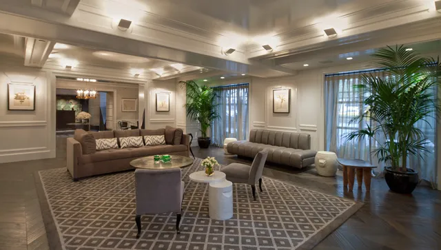 a living room with furniture