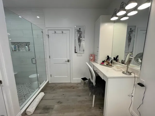 a bathroom with a shower