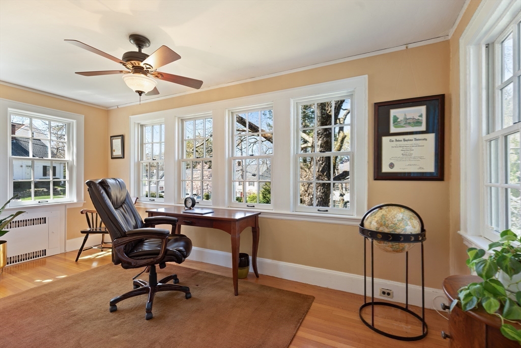 2 Plymouth Road Lexington, MA 02421 - Photo 16 of 38 a workspace with wooden floor and a window