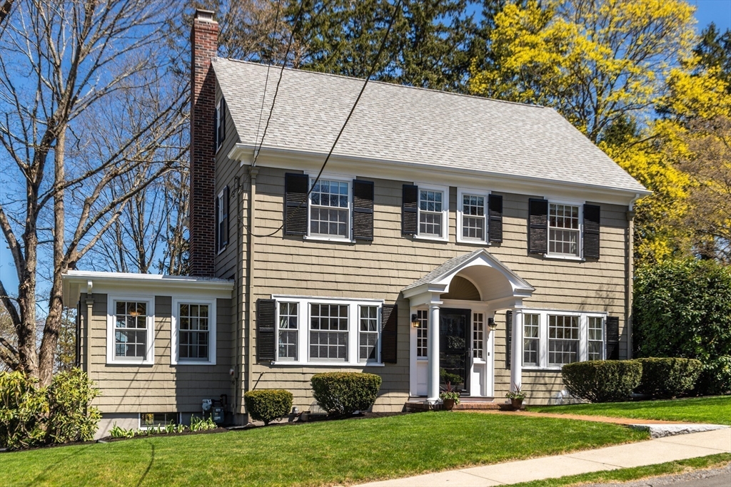 2 Plymouth Road Lexington, MA 02421 - Photo 33 of 38 a front view of a house with a yard