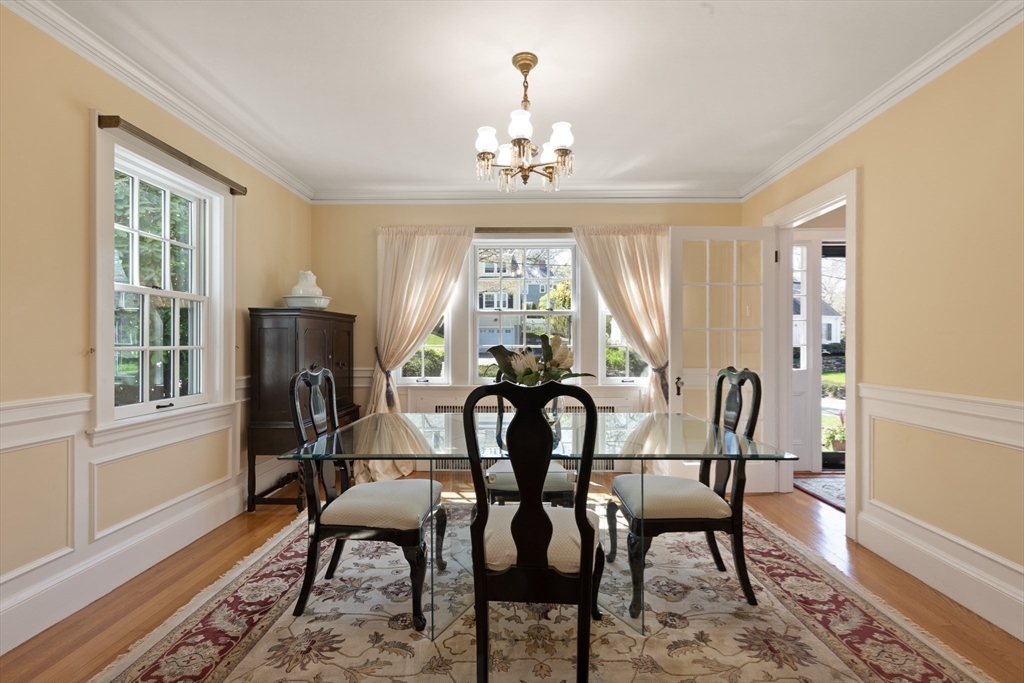 2 Plymouth Road Lexington, MA 02421 - Photo 5 of 38 a view of a dining room with furniture window and wooden floor