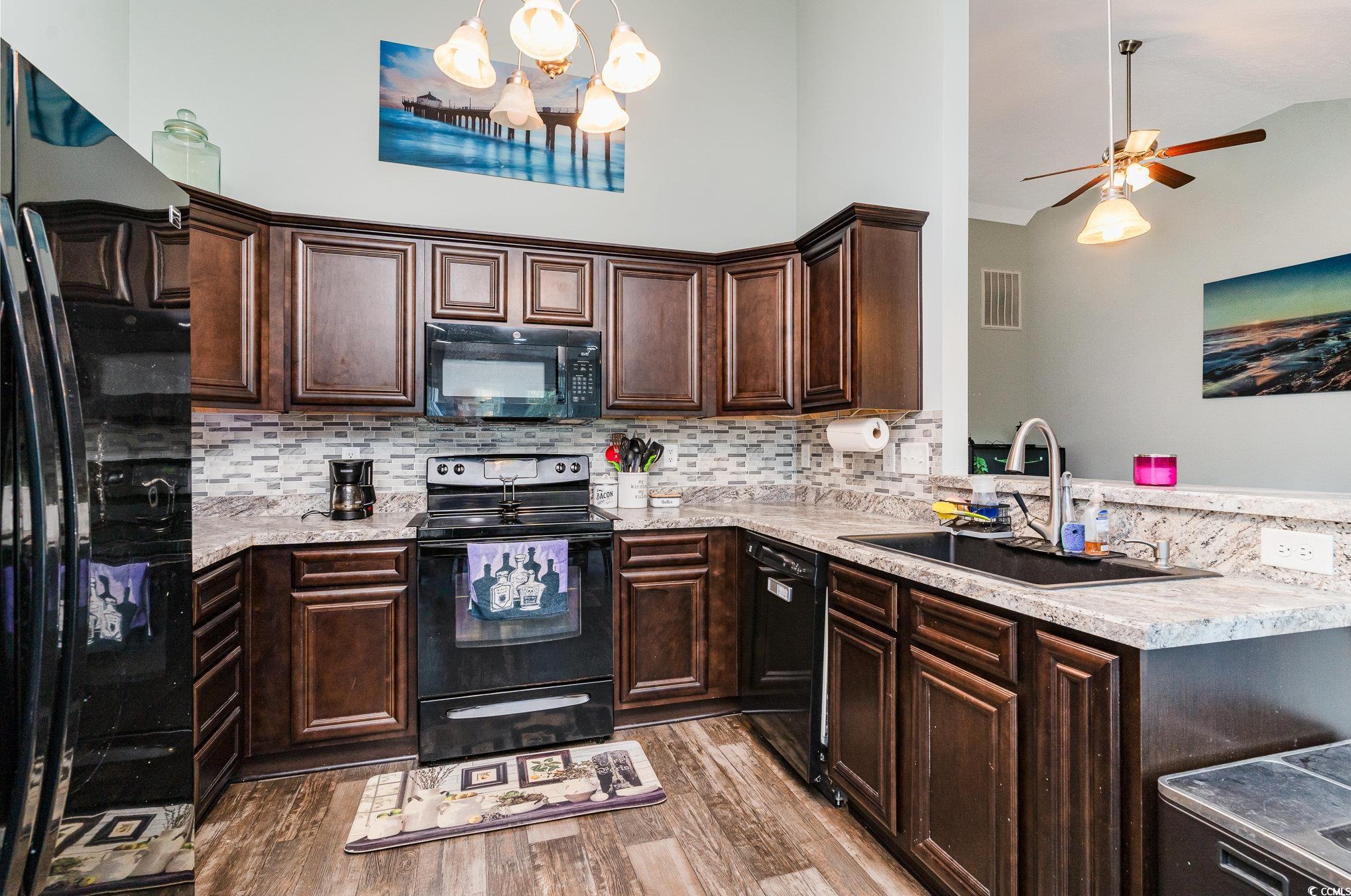 2432 Summerhaven Loop Conway, SC 29527 - Photo 15 of 40 Kitchen featuring sink, black appliances, decorati
