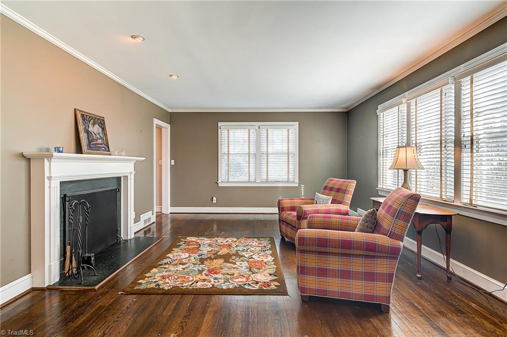 540 Arbor Road Winston-Salem, NC 27104 - Photo 4 of 30 Living Room with wood burning fireplace