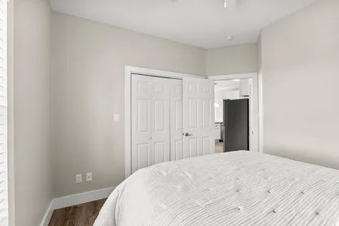 a view of entryway with wooden floor