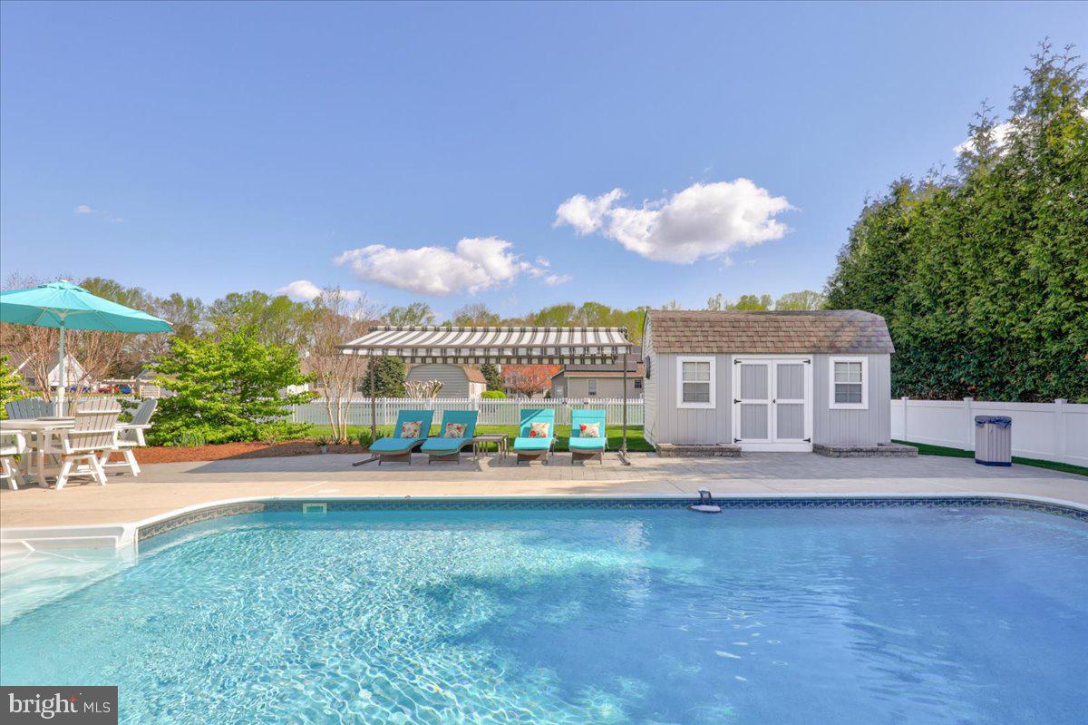 331 Pond Road Millsboro, DE 19966 - Photo 36 of 49 POOL, SHED, LOUNGE AREA & RETRACTABLE AWNING
