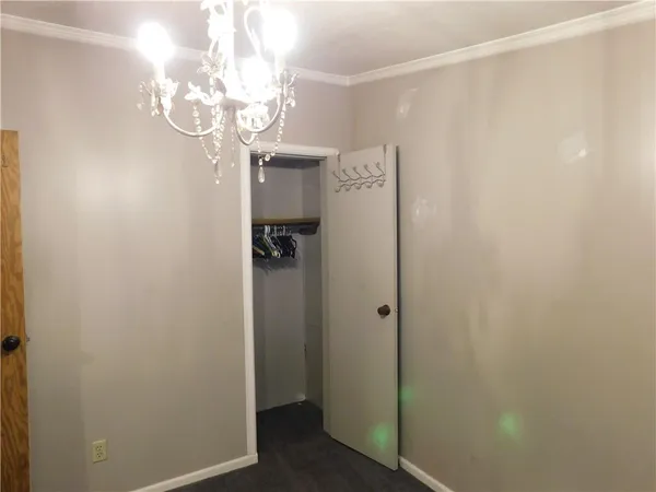 a view of a hallway with a small space