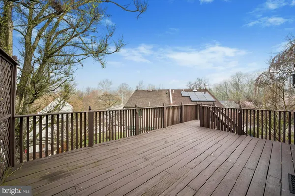 a view of wooden deck