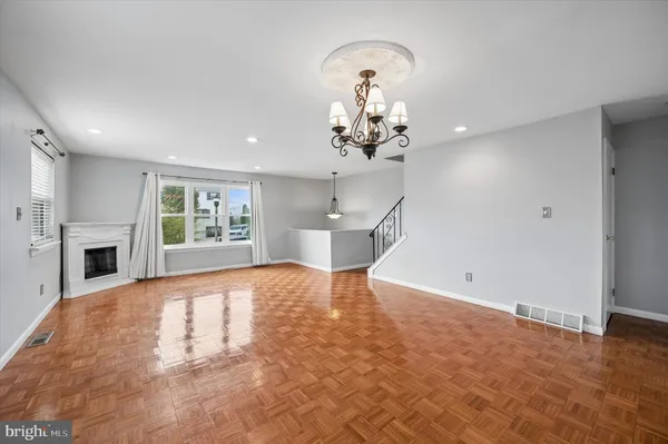 a view of a livingroom with a fireplace