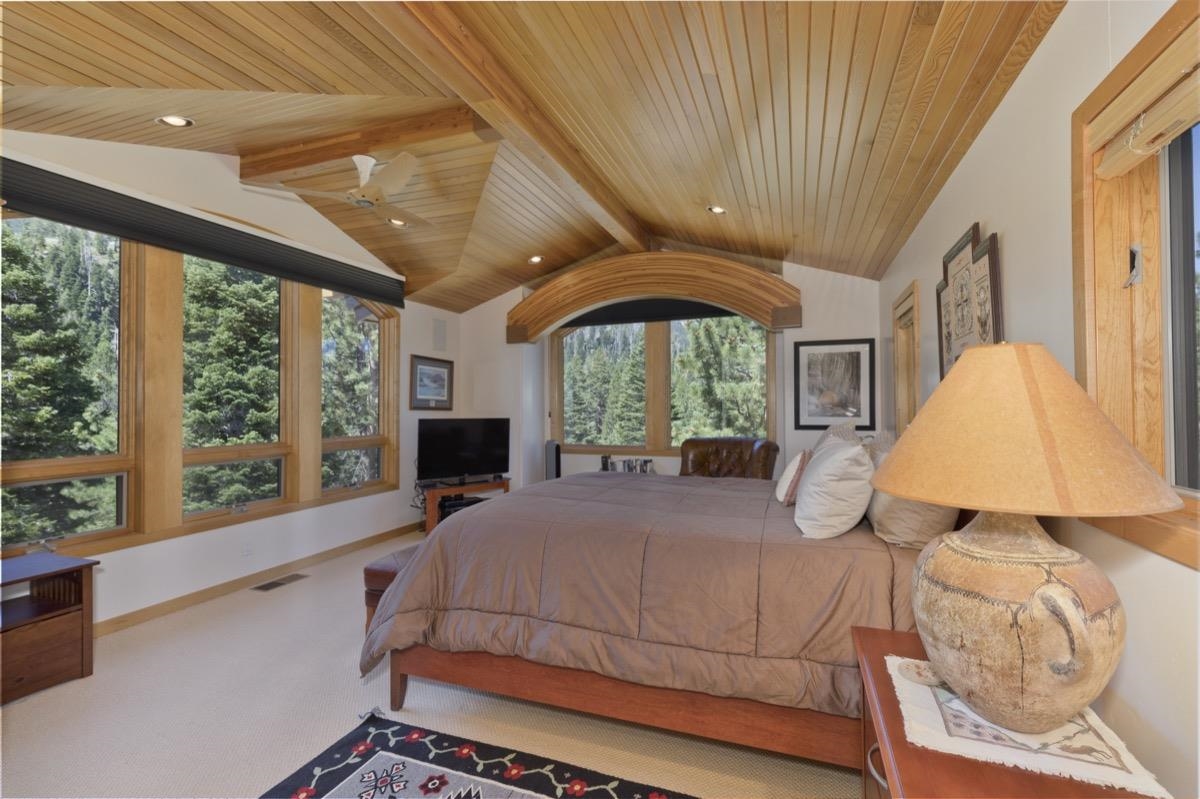 92 Garnet Street Mammoth Lakes, CA 93546 - Photo 23 of 50 Bedroom with wooden ceiling, recessed lighting, and carpet floors