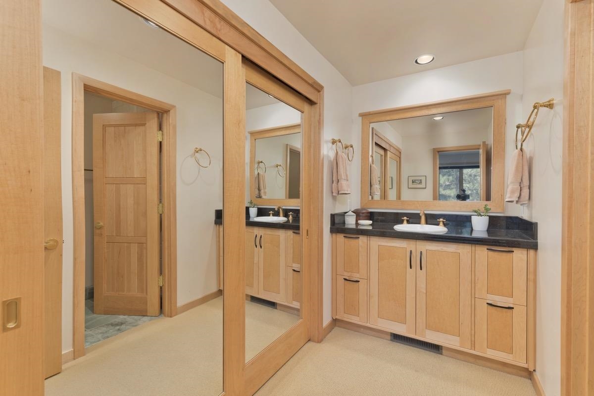 92 Garnet Street Mammoth Lakes, CA 93546 - Photo 40 of 50 Bathroom featuring vanity and recessed lighting