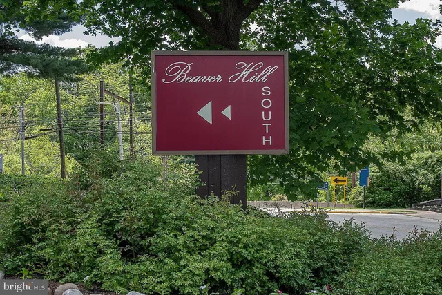 a sign of golf club on a wall under a tree