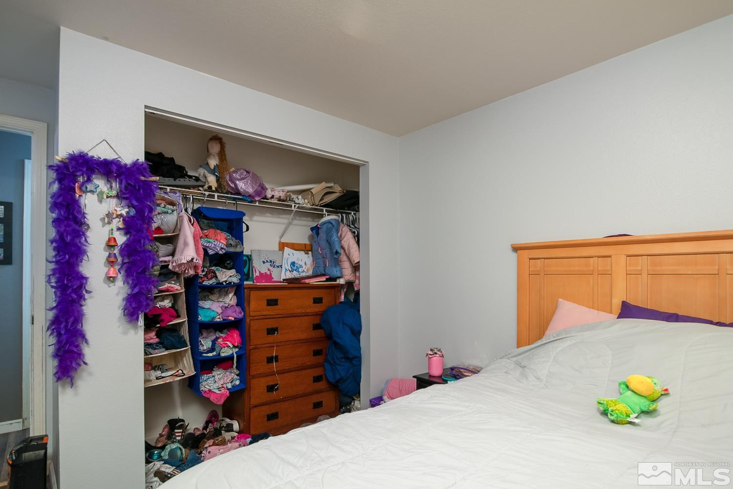 574 Yellow Jacket Road Dayton, NV 89403 - Photo 16 of 37 a bed room with a bed and a closet