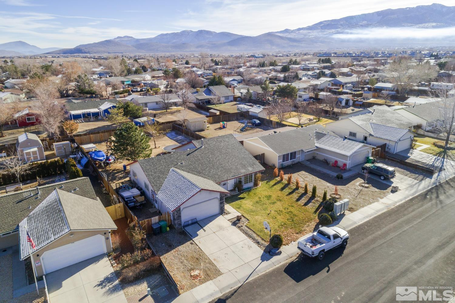 574 Yellow Jacket Road Dayton, NV 89403 - Photo 29 of 37 an aerial view of a house with a swimming pool