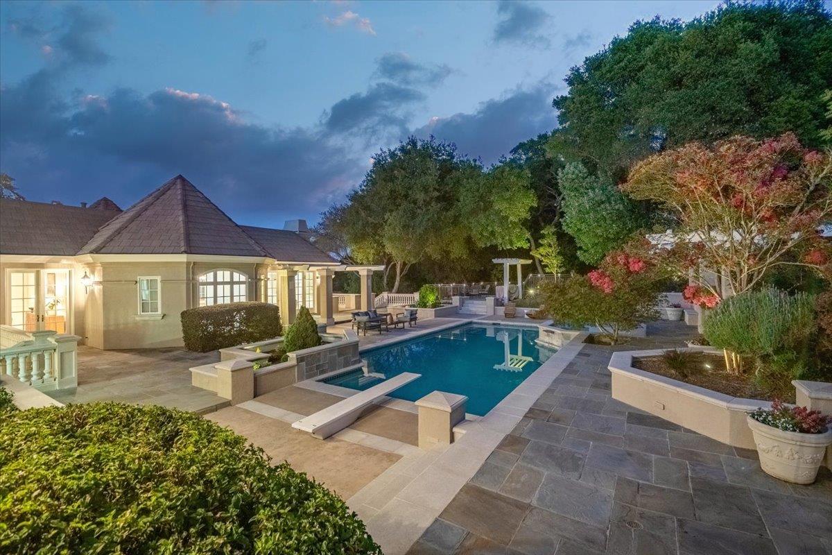14113 Pike Road Saratoga, CA 95070 - Photo 66 of 78 a view of a house with swimming pool and sitting area