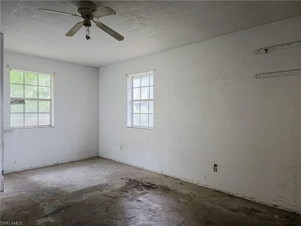 an empty room with a window