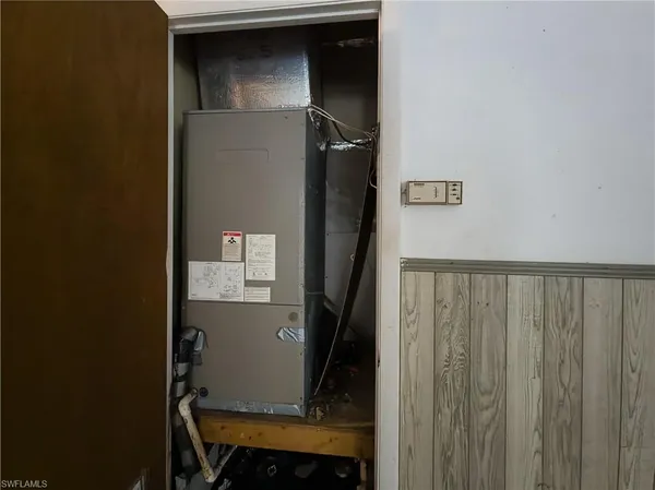 a room with cabinets