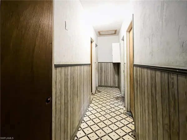 a view of a wooden door