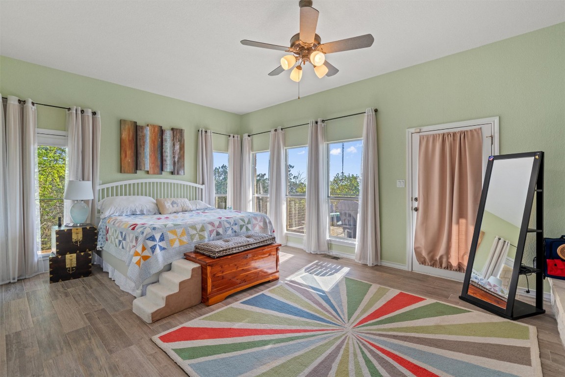 4401 Sunset Cliff Road Burnet, TX 78611 - Photo 11 of 40 a bedroom with a bed and a flat screen tv