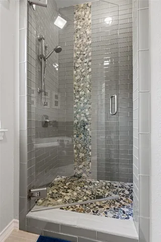 a bathroom with a shower