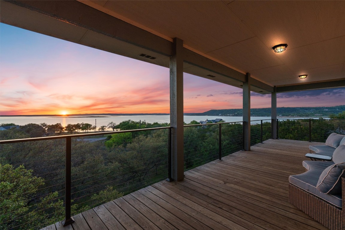 4401 Sunset Cliff Road Burnet, TX 78611 - Photo 26 of 40 a view of a balcony with lake view and mountain view