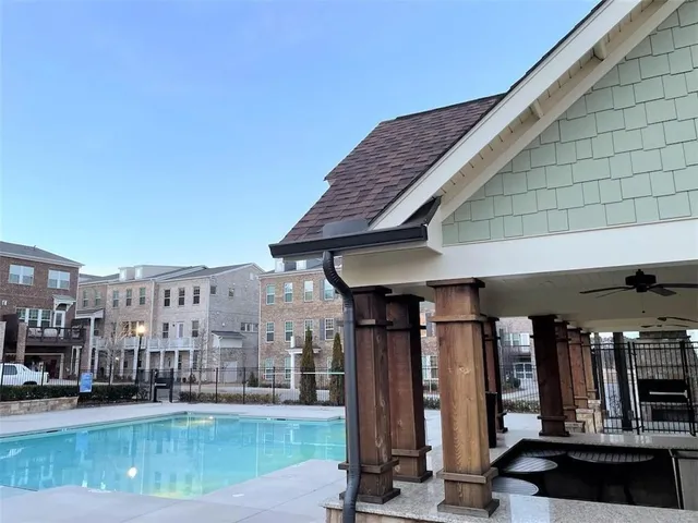 a view of a city & building