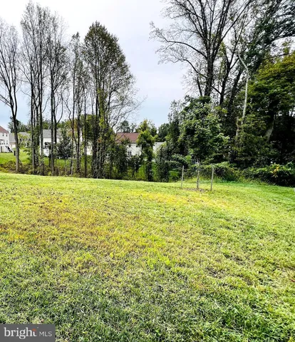 a view of green field with trees in the background