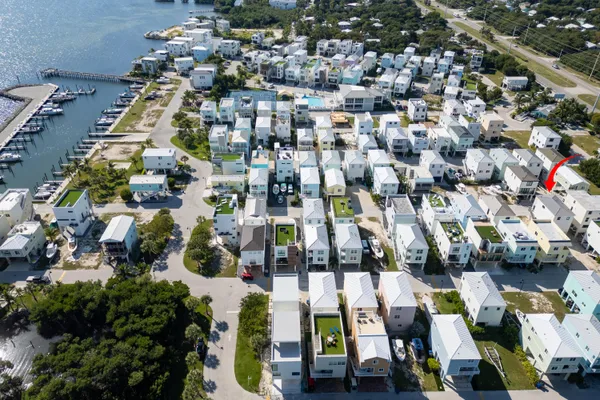 an aerial view of multiple house