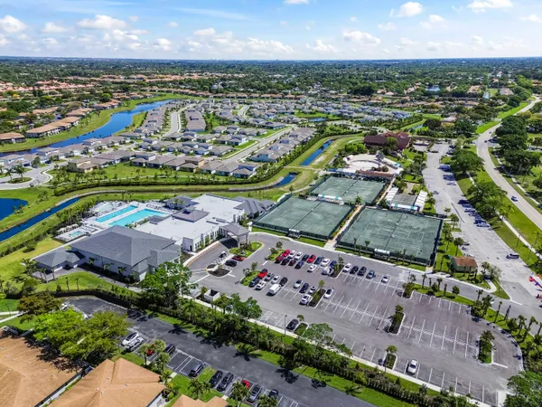 an aerial view of a city