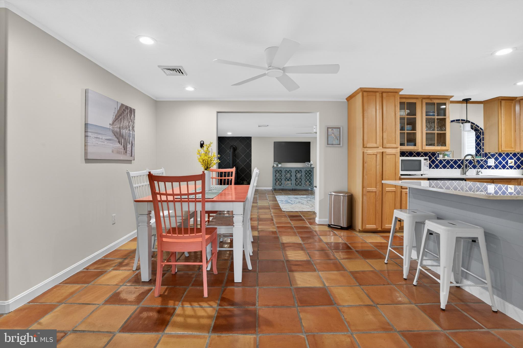 31345 Oak Street Ocean View, DE 19970 - Photo 12 of 49 DINING AREA AND KITCHEN W/TILE FLOORS