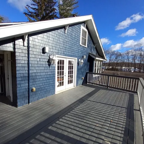 a view of a wooden deck