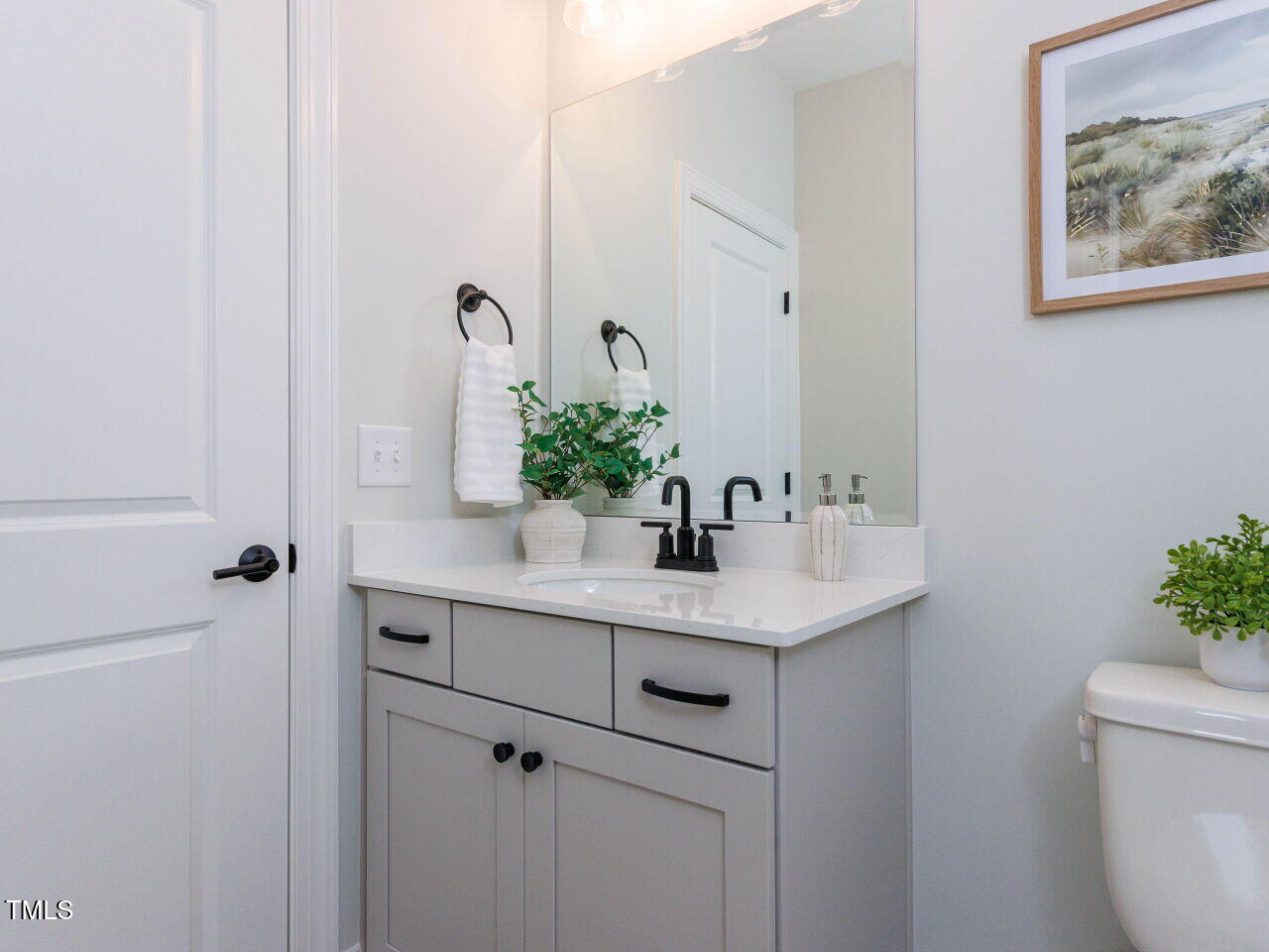 1031 Coldspring Circle Durham, NC 27705 - Photo 32 of 44 a bathroom with a sink and a mirror