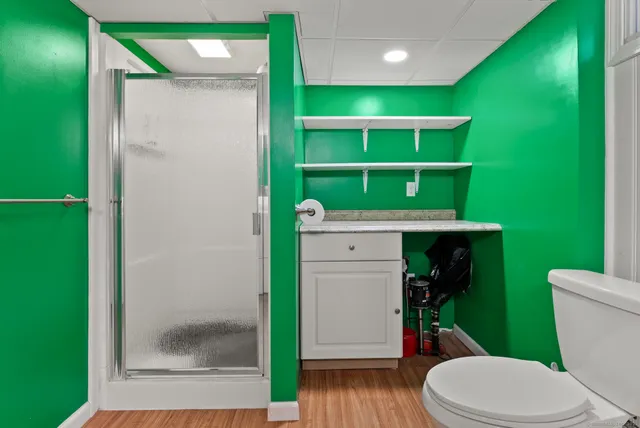 a bathroom with a toilet and a sink