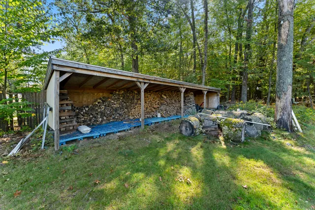 a view of backyard with green space