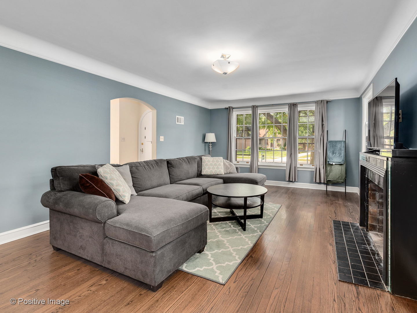 331 Selborne Road Riverside, IL 60546 - Photo 2 of 19 a living room with furniture and a flat screen tv