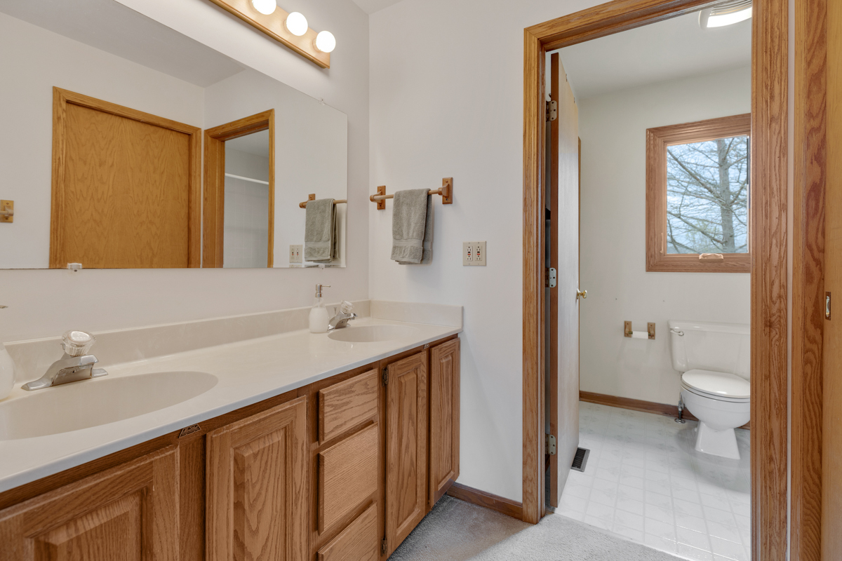 43W330 Main Street Road Elburn, IL 60119 - Photo 20 of 34 a bathroom with a sink a toilet and a mirror