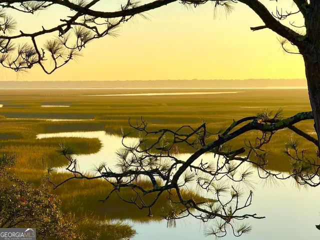 a view of an ocean and a mountain