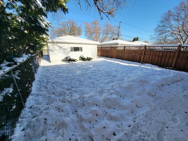 a view of a house with backyard and a tree