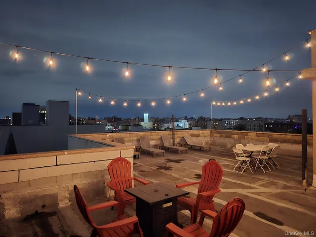 a terrace with seating space