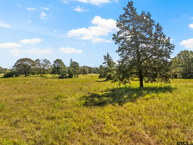 a view of a lake with a yard
