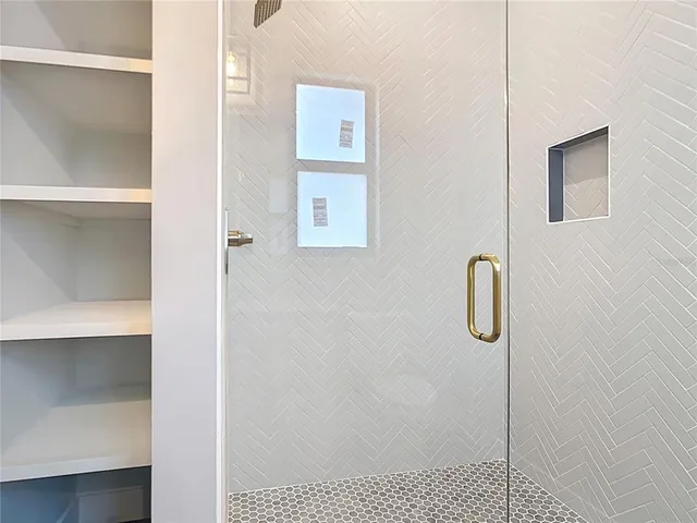 a bathroom with a shower