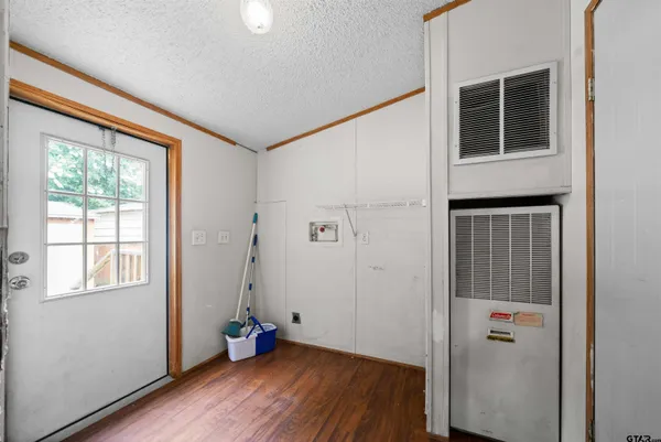 a view of a livingroom with a flat screen tv