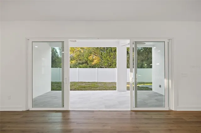a view of entryway with wooden floor