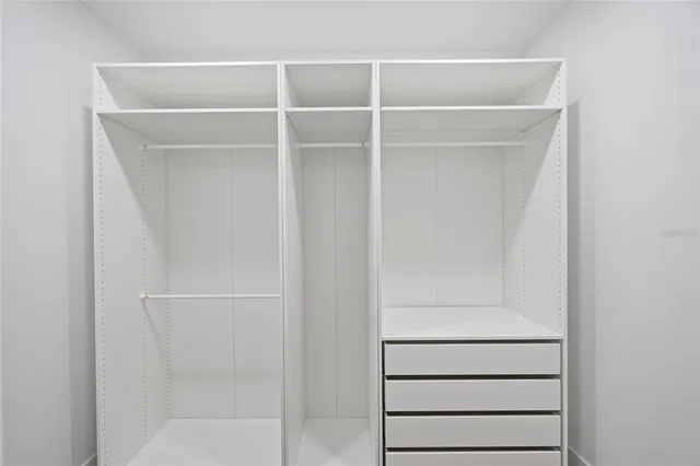 a close view of closet