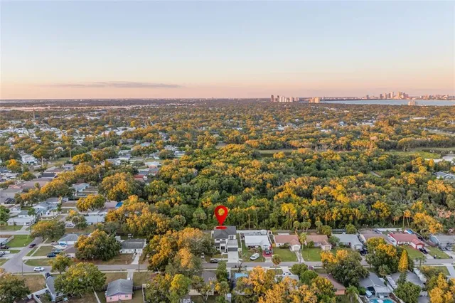 an aerial view of multiple house