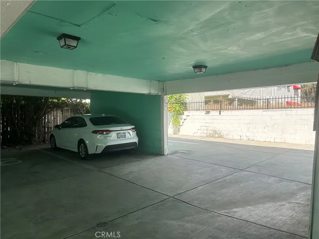 a car parked in garage