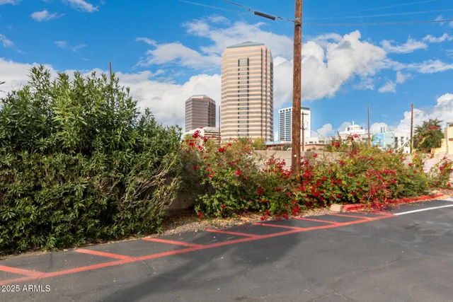 a front view of a house with a yard and garden