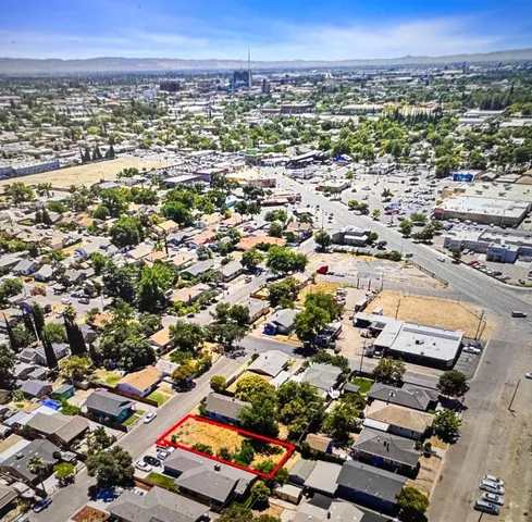 an aerial view of a city
