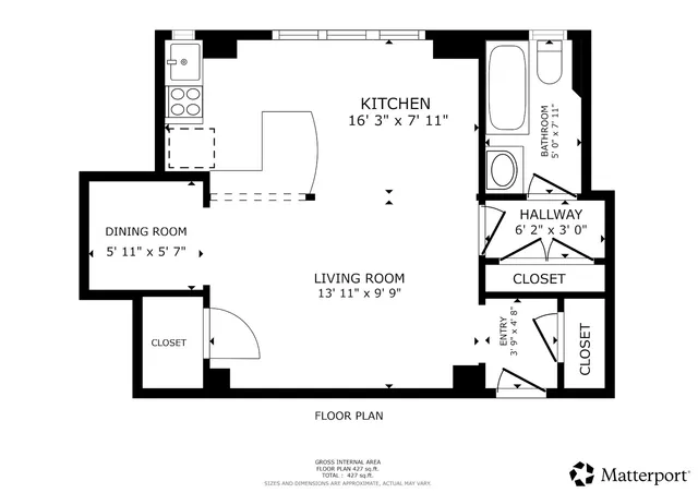 a front view of a building