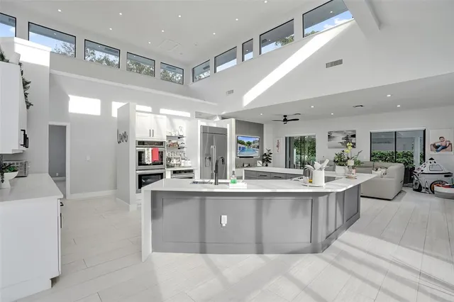 a living room with furniture and a couch